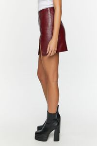 WINE Faux Leather Mini Skirt, image 3