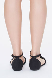 BLACK Twisted Faux Suede Flats, image 3