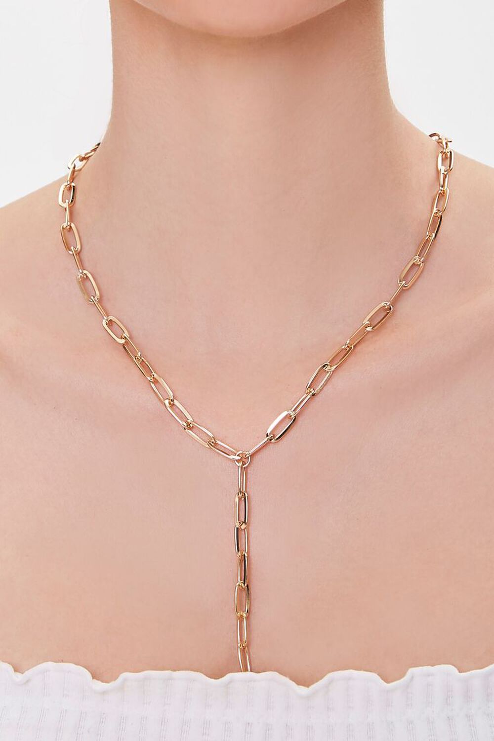 GOLD Anchor Y-Chain Necklace, image 1
