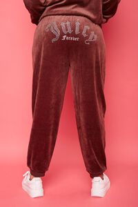 BROWN/SILVER Plus Size Rhinestone Juicy Couture Velour Joggers, image 5