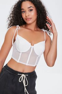IVORY Mesh Bustier Cropped Cami, image 6