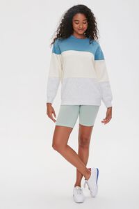 BLUE/WHITE Colorblock Fleece Pullover, image 4