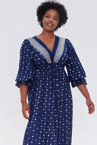 NAVY Plus Size Ornate Print Midi Dress, image 4