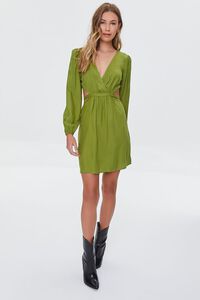 GREEN Cutout Plunging Mini Dress, image 4