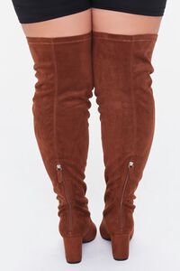 BROWN Faux Suede Knee-High Boots (Wide), image 3