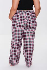 RED/MULTI Plus Size Plaid Flannel Pajama Pants, image 4