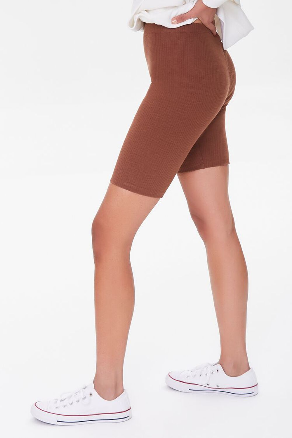 BROWN Cotton-Blend Biker Shorts, image 3