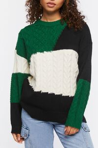 Cable Knit Colorblock Sweater, image 5