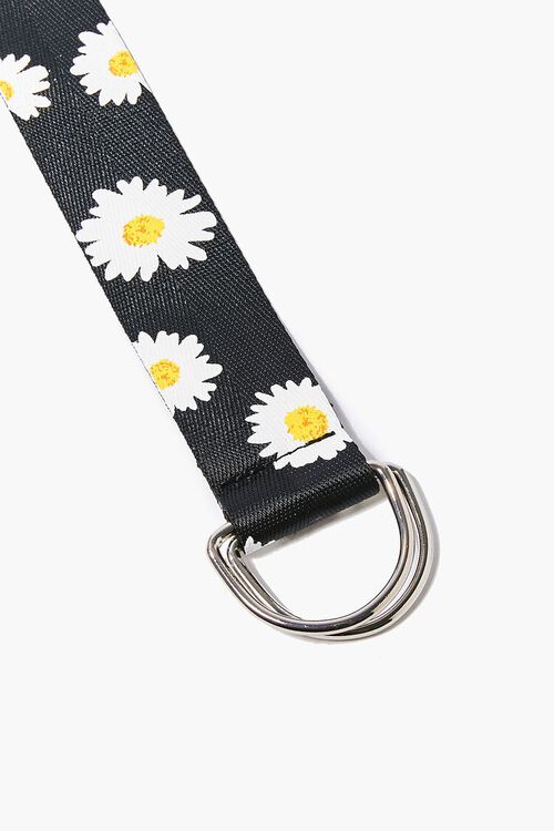 BLACK/WHITE Daisy Print Grosgrain Waist Belt, image 3