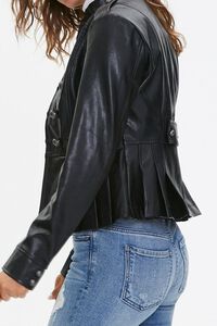 BLACK Faux Leather Bauble Jacket, image 2