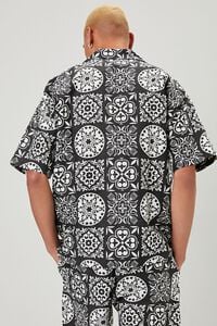 BLACK/MULTI Ornate Print Linen-Blend Shirt, image 3