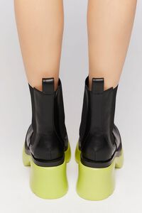 BLACK/LIME Lug-Sole Chelsea Boots, image 3