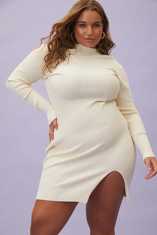 CREAM Plus Size Bodycon Sweater Dress, image 1