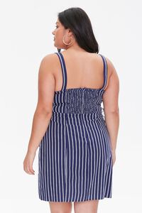 NAVY/CREAM Plus Size Striped Mini Dress, image 3