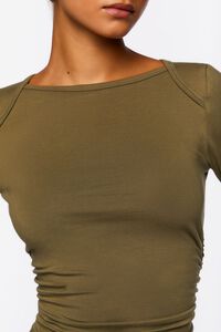 OLIVE Ruched Long-Sleeve Tee, image 5