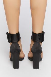 BLACK Open-Toe Buckled Heels, image 3