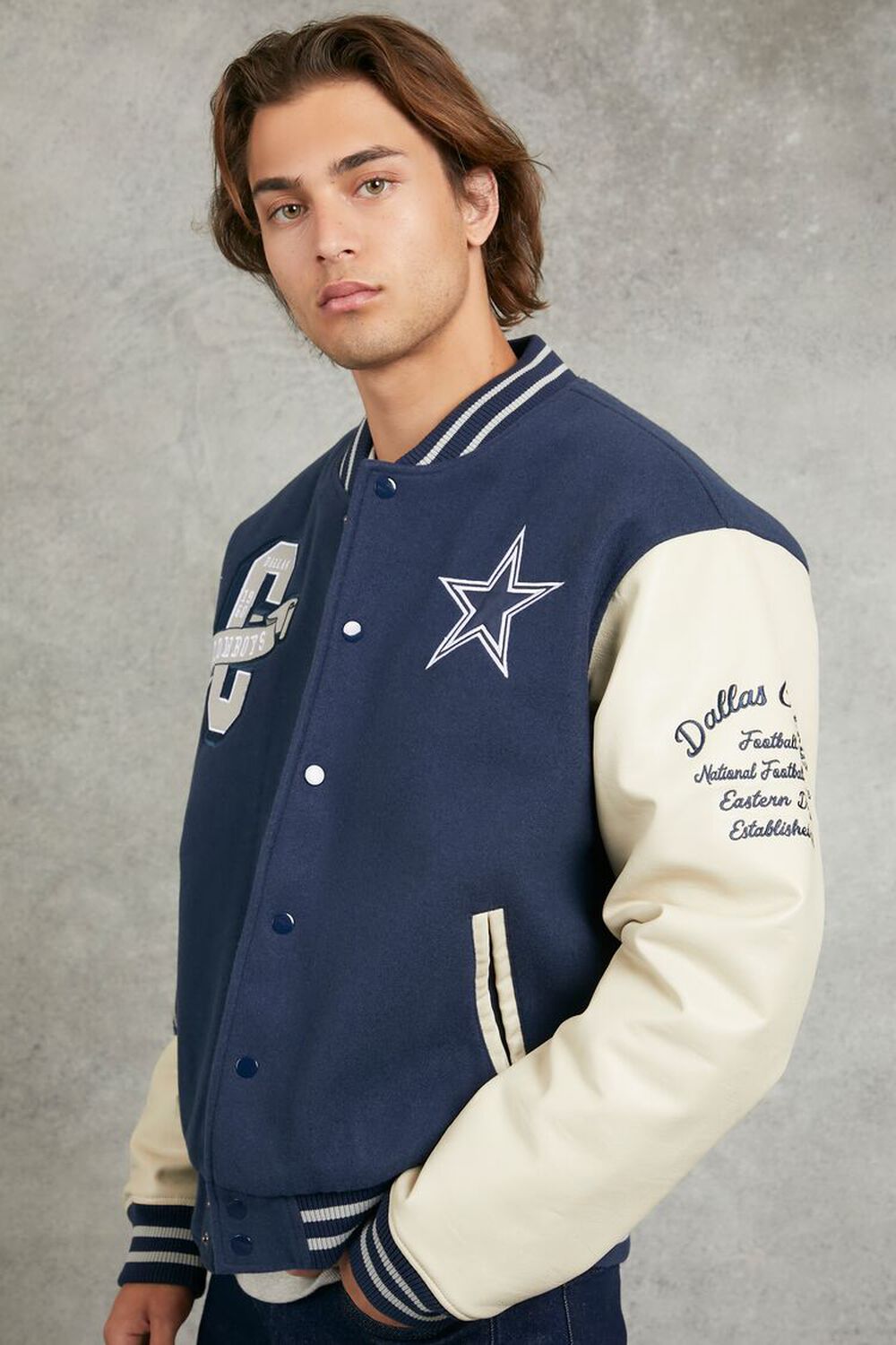 BLUE/MULTI Dallas Cowboys Varsity Letterman Jacket, image 2