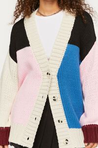 BUBBLE GUM/MULTI Colorblock Cardigan Sweater, image 5