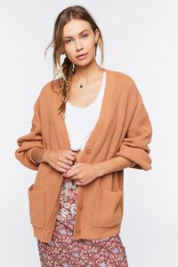 CAMEL Drop-Sleeve Cardigan Sweater, image 1