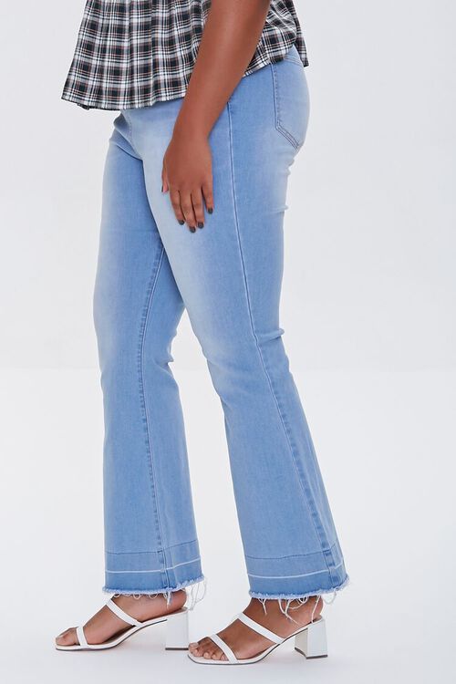 LIGHT DENIM Plus Size Frayed Release-Hem Flare Jeans, image 3