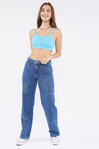 Ribbed Buttoned Cropped Tank Top, image 4