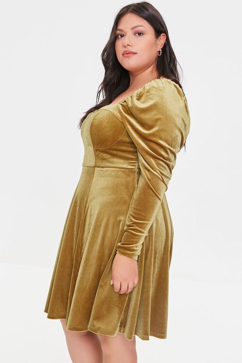 GOLD Plus Size Sweetheart Velvet Mini Dress, image 2