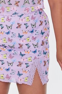 LAVENDER/MULTI Plus Size Butterfly Print Mini Skirt, image 5