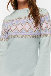 LIGHT BLUE/MULTI Fair Isle Sweater Mini Dress, image 4