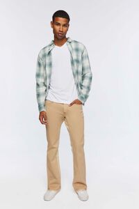 GREEN/WHITE Plaid Flannel Shirt, image 4