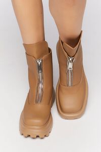NUDE Zip-Front Faux Leather Booties, image 4