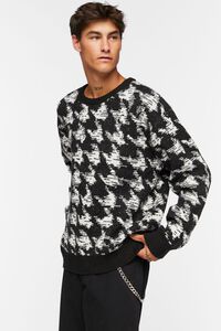 BLACK/WHITE Houndstooth Drop-Sleeve Sweater, image 7