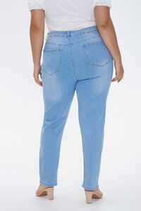 Plus Size Slit-Hem Ankle Jeans, image 4