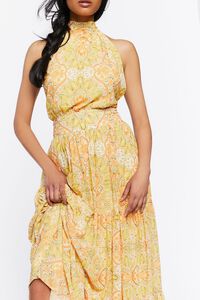 IVORY/YELLOW Floral Print Halter Maxi Dress, image 5
