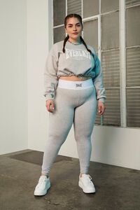 HEATHER GREY/WHITE Plus Size Everlast Cropped Pullover, image 4