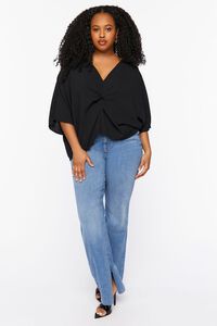 BLACK Plus Size Twisted High-Low Top, image 4