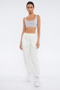 HEATHER GREY Ribbed Crisscross Cropped Tank Top, image 4