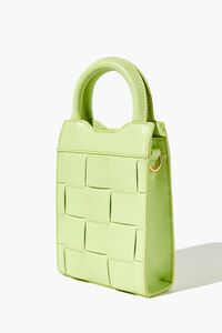 GREEN Faux Leather Crosshatch Quilted Crossbody Bag, image 2