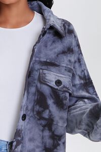 CHARCOAL/GREY Tie-Dye Fleece Shacket, image 6