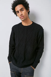 Cable-Knit Crew Neck Sweater, image 1