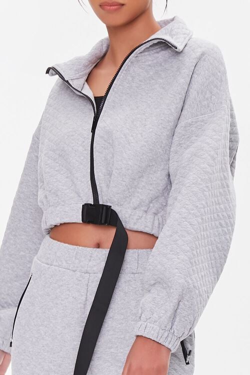 HEATHER GREY Quilted Drop-Sleeve Jacket, image 5
