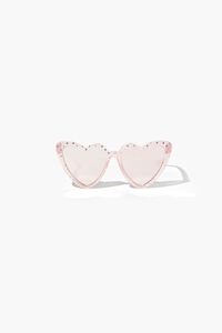 PINK/PINK Polka Dot Heart-Shaped Sunglasses, image 1