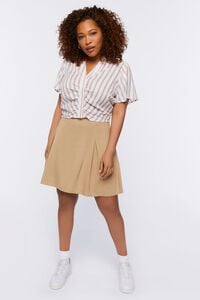 PINE BARK Plus Size Pleated Mini Skirt, image 5