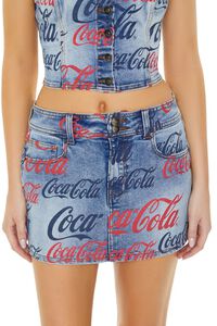 MEDIUM DENIM/MULTI Coca-Cola Mini Denim Skirt, image 6