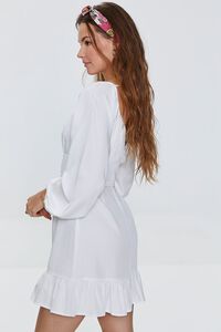 WHITE Pom Pom Cutout Mini Dress, image 3