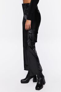 Faux Leather High-Rise Cargo Pants, image 3