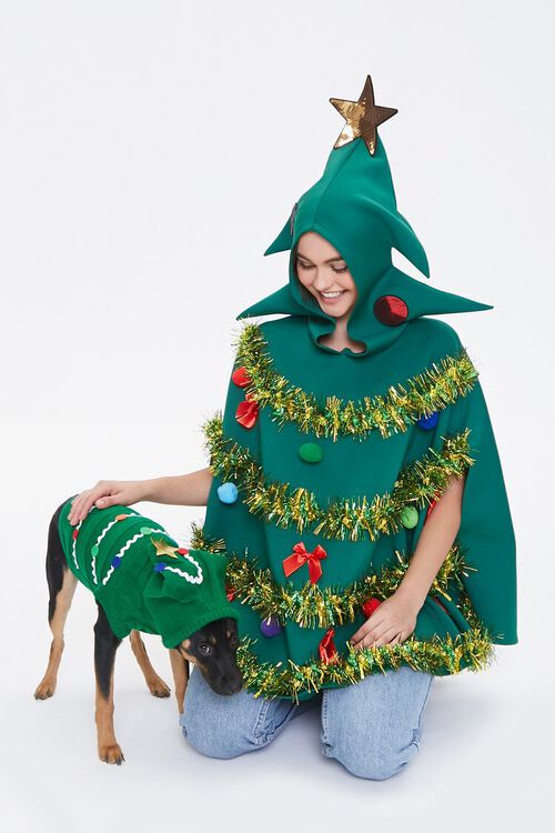 GREEN/MULTI Christmas Tree Dog Sweater, image 1