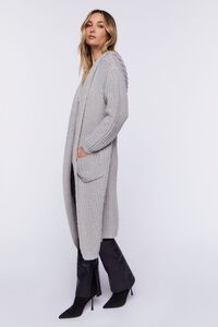 SILVER Hooded Duster Cardigan Sweater, image 2