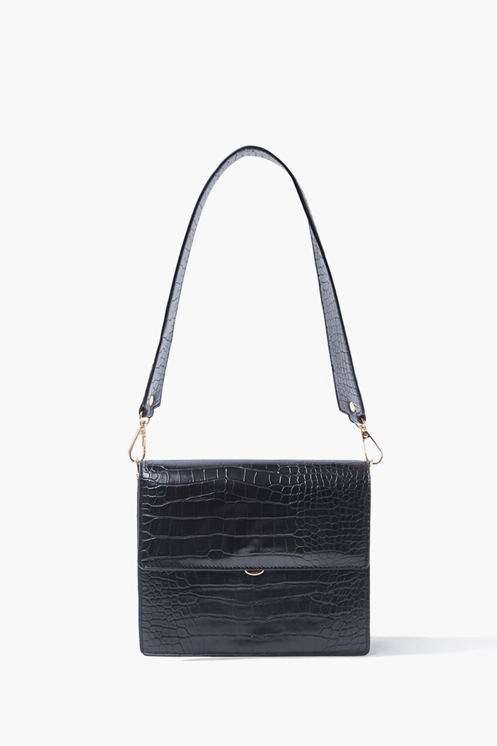 Faux Croc Leather Shoulder Bag, image 1