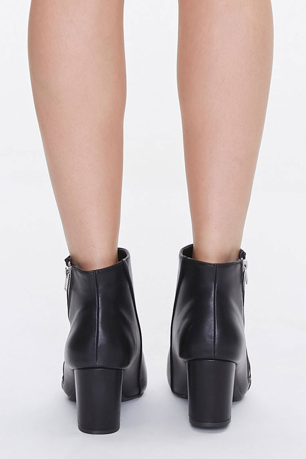 Faux Leather Pointed Toe Booties