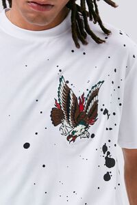 WHITE/MULTI Embroidered Graphic Paint Splatter Tee, image 5